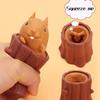 Игрушка-антистресс Белка Пень Животное Белка Чашка для снятия тревоги, СДВГ Выдавливай Сюрпризы и Исцеляй Эмоции