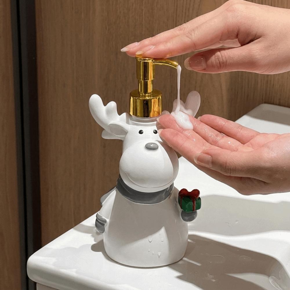Soft‑Vinyl Christmas Soap Dispenser Refillable Pump Bottle Decorative Lotion Bottle Festival