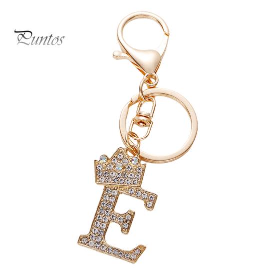Брелок для ключей, роскошный горный хрусталь, корона, инициалы, автомобильный брелок AG, золотой брелок с 7 буквами, женский аксессуар для сумки, орнамент