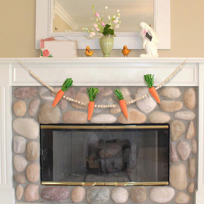 Carrot Decorations Easter Carrot Banner String Vivid Durable Unique Adorable Easter Carrot Ornament For Wall Window Fireplace