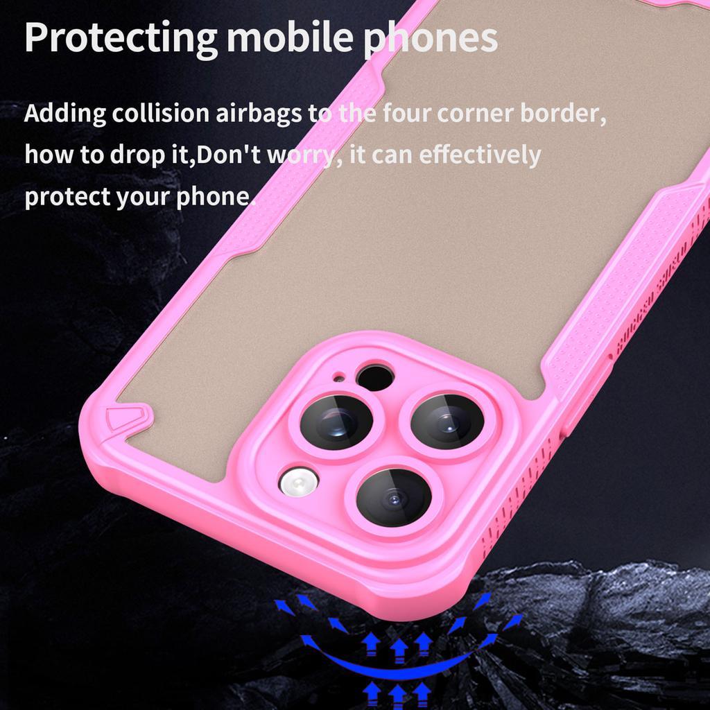Серия Armor Чехол для iPhone 15 Pro PC+TPU Полупрозрачный Матовый Финиш Защитный Чехол для Телефона