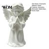 Praying Angel 3D Print Sculpture Printed Statue, Elegant Matte White Cherub Figurine with Detailed Waterproof Anti-fade Figure Wings, Durable