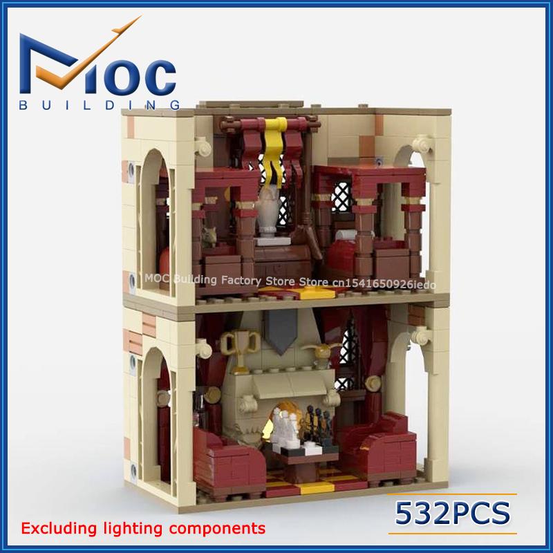 Знаменитый Замок из Фильма MOC Строительные Блоки Сцена Классная Комната Ванная Общая Комната Модель Коллекция Кирпичиков Игрушки для Витрины Праздничные Подарки