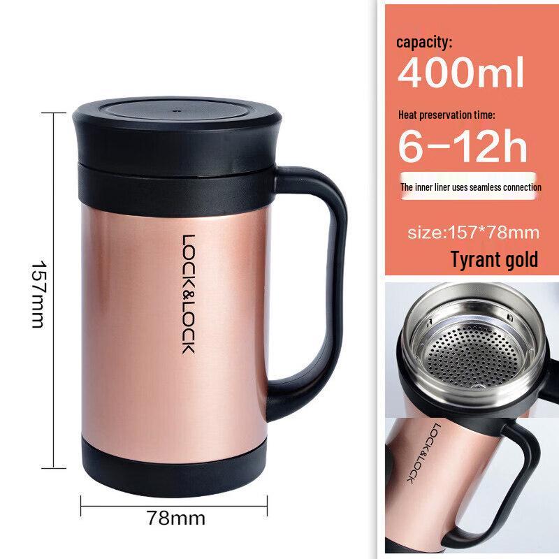 LOCK&LOCK Stainless Steel Vacuum Insulated Thermal Mug with Handle