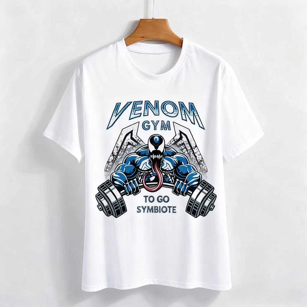 Authentic 2026 New Edition Venom Fitness Print HighQuality Fashion Unisexs LooseSleeved Sport TShirt