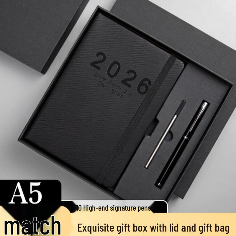 Ежедневник 2026 Планировщик эффективности: Новая модель ручного переплета, сувенирная лента, канцелярский ежедневник для эффективного использования в офисе