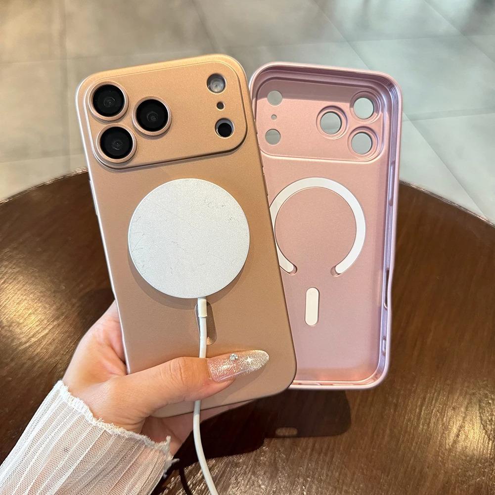 For Magnetic Phone Case For For Iphone 17 16 Pro Max Lens Protection Matte Cases For For Iphone 1 14 13 17 Pro Max Cover