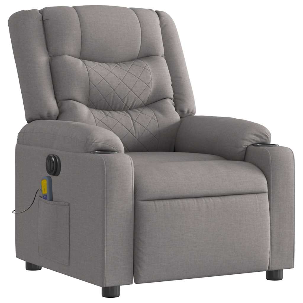 Electric Massage Chair Taupe Fabric