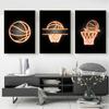 Неоновые баскетбольные настенные постеры, холст, живопись, скандинавские виды спорта, настенные художественные принты, подарки для мальчиков, подростков, спальня, спортзал, декор без рамки