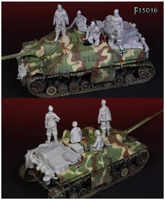 Набор из смолы Darius Miniatures в масштабе 1/35, Немецкая самоходная противотанковая пушка Jagdpanzer IV Lang времен Второй мировой войны и набор экипажа танка Waffen SS, DMF35036