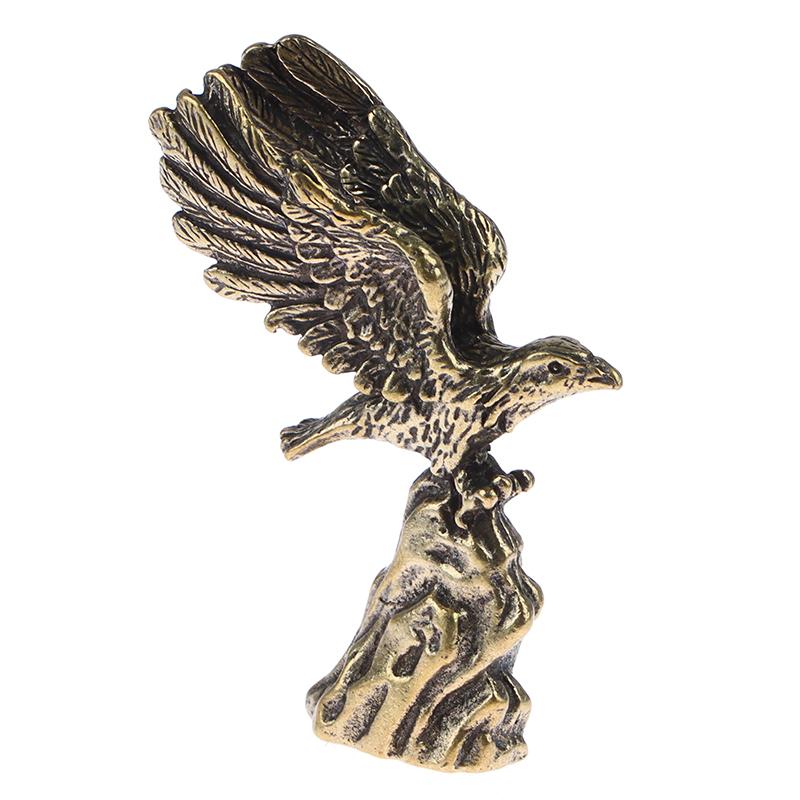 1Pc Antique Copper Eagle Statue Small Ornaments Vintage Brass Animal Figurines Crafts Desk Home Decorations Accessories Gifts