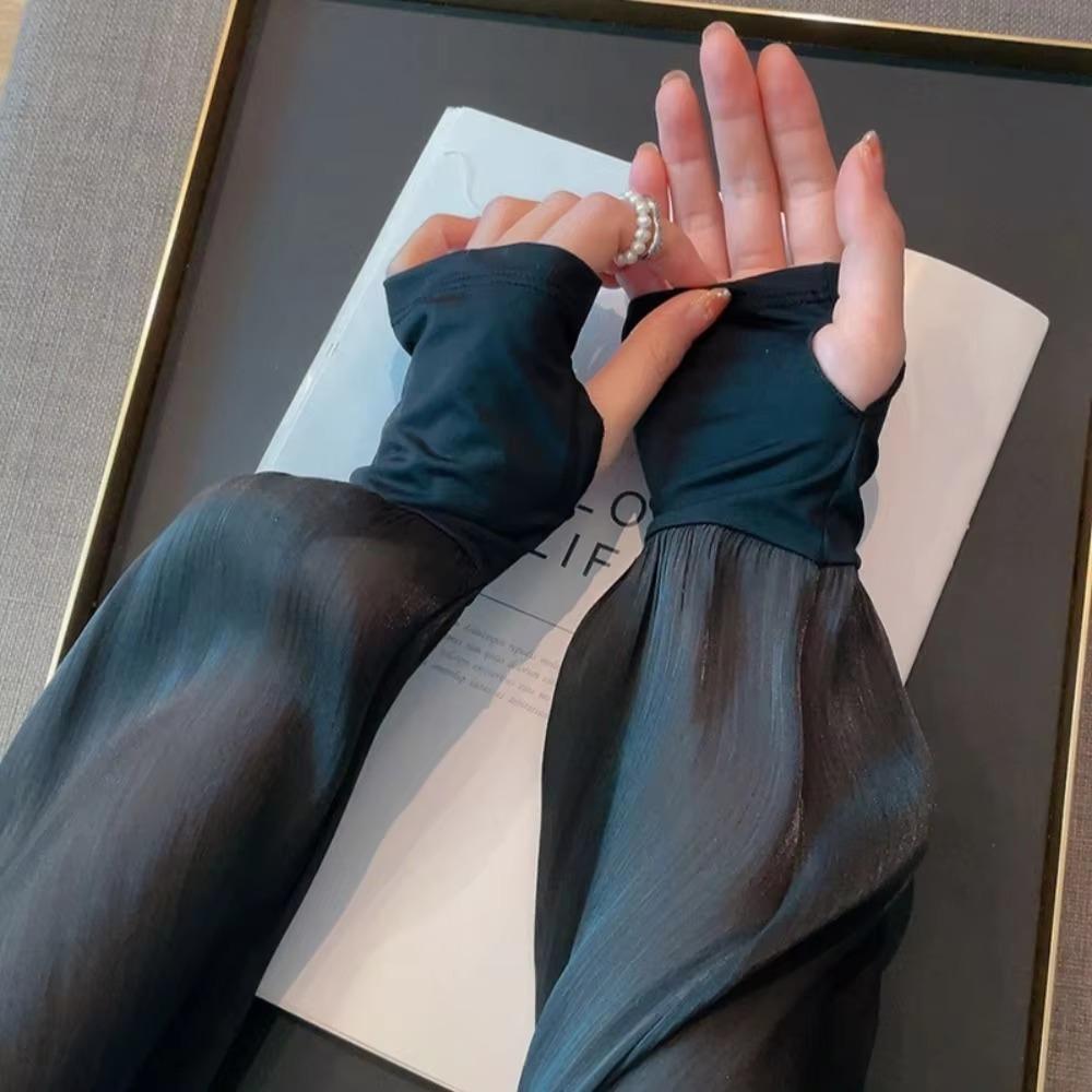 Ice Silk Sun-protective Sleeves Anti-UV Arm Sleeves Fashion Arm Cuff Cover Women Men