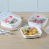 Microwave Vegetable Steamer Box Stackable Design Steaming Tray with Lid Microwave Cookware Heating Bowl