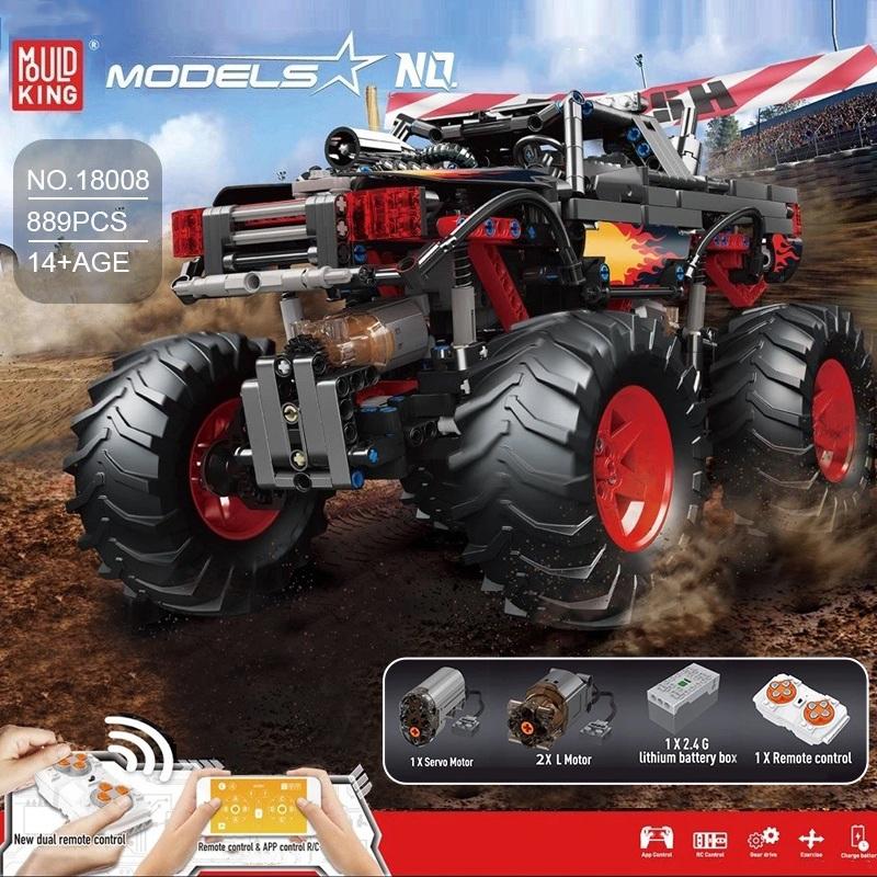 MOULD KING 18008 Technical Building Blocks APP RC Motorized Flame Climbing Truck Model Assembly Bricks Kids Toys Christmas Gifts