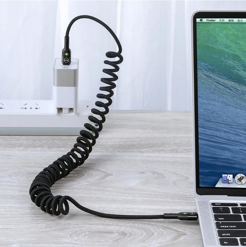 Mcdodo Кабель Omega для телефона Spring Fast Led Usb Type-C Pd 1,8 м черный