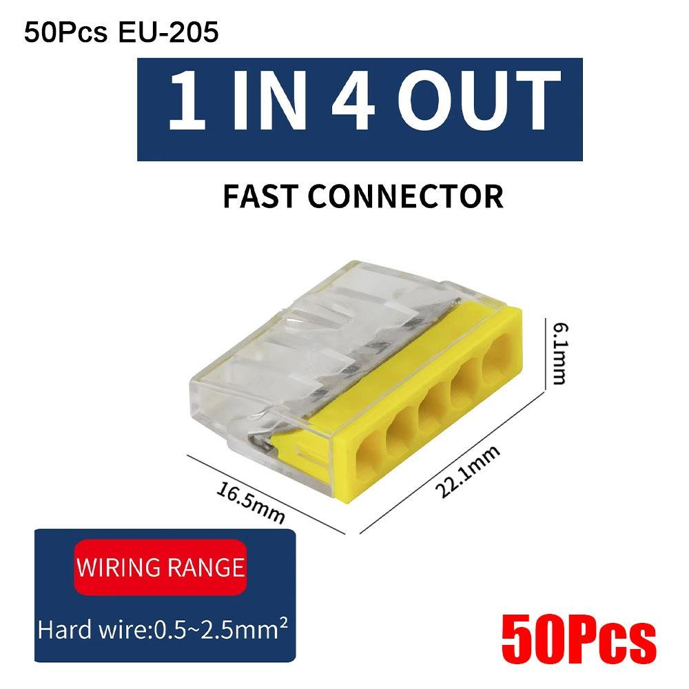50Pcs Stainless Steel Casing Mini Quick Wire Connectors No Tools Required