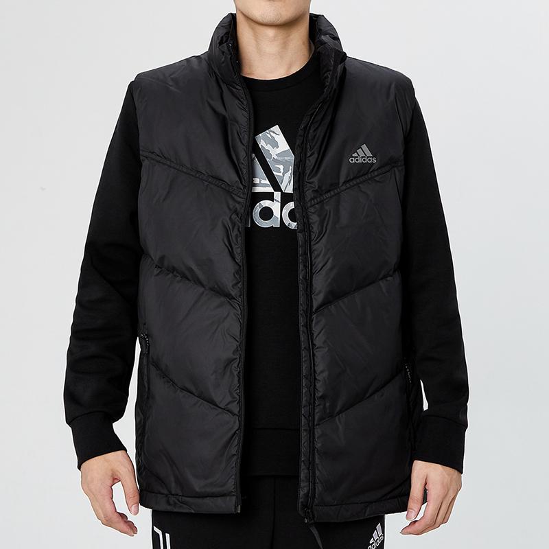 adidas Уличный теплый жилет с воротником-стойкой, мужская верхняя одежда, черный H20775