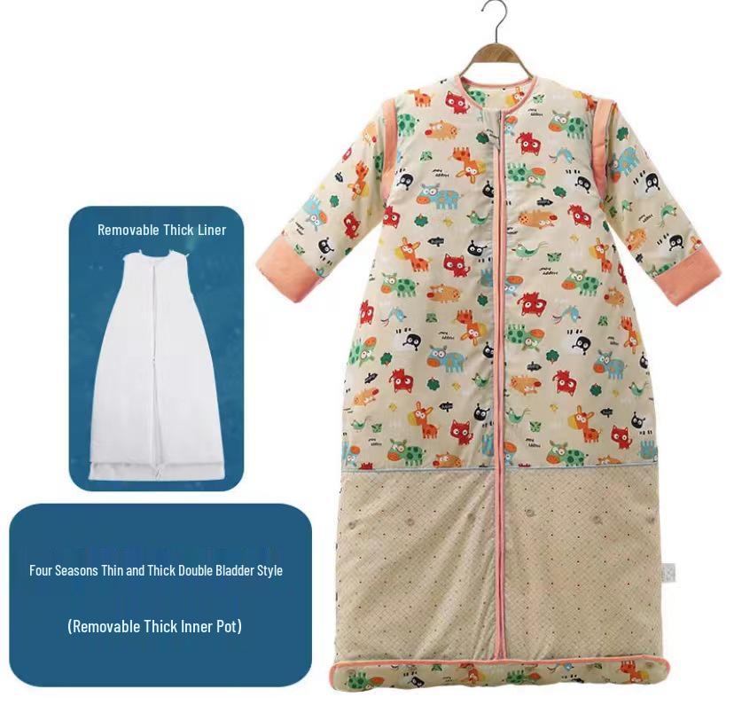 Оформление: Детский спальный мешок из чистого хлопка – Всесезонный, Толстый, Одеяло против пинков для детей среднего и большого возраста с бесплатной доставкой!