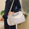 Fashionable And Multifunctional One Shoulder Mommy Bag, Sewing Embroidery, Large Capacity Crossbody Mommy Bag, Hand-Held Diaper