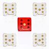 Baccarat Dice Set of 5 Jew Crystal Clear Red 2813755 [Item]