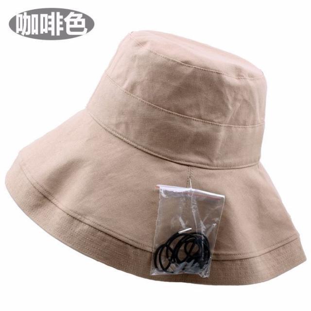 Hat women's summer versatile travel sun protection visor casual outdoor bucket hat women's big brim sun hat tide