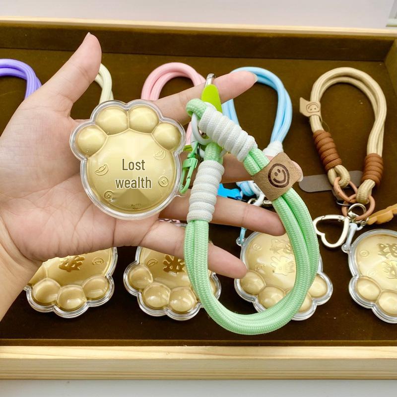999 Pure Gold Lucky Cat Paw Phone Charm: Double-Sided Wealth-Attracting Omamori Cat Gift