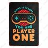 Предупреждение Angry Gamer, винтажная жестяная вывеска, постер с повторением игр, клубный домашний декор для спальни, игра для сна, забавные наклейки на стену, доска N379
