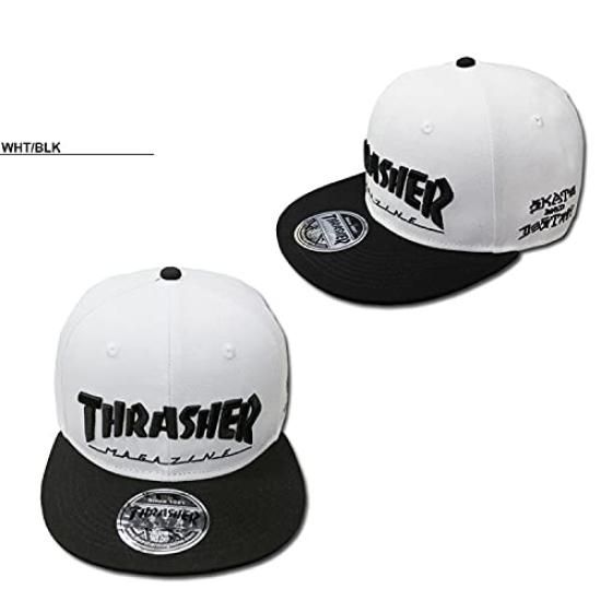 Кепка-ушанка для мужчин и женщин унисекс с плоскими полями, с логотипом MAG, с застежкой-кнопкой сзади, доступна в 5 цветах [Thrasher] [официально] БЕСПЛАТНО, БЕЛЫЙ/ЧЕРНЫЙ