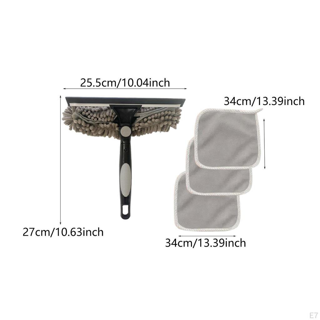 Инструмент для мытья окон 2 в 1 Удобный Многофункциональный Бытовой Прочный Инвентарь с 3 Тканями