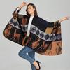 Women's Ethnic Style Thickened Shawl Cape: Autumn/Winter, Plus Size, Slit Design, Travel Scarf