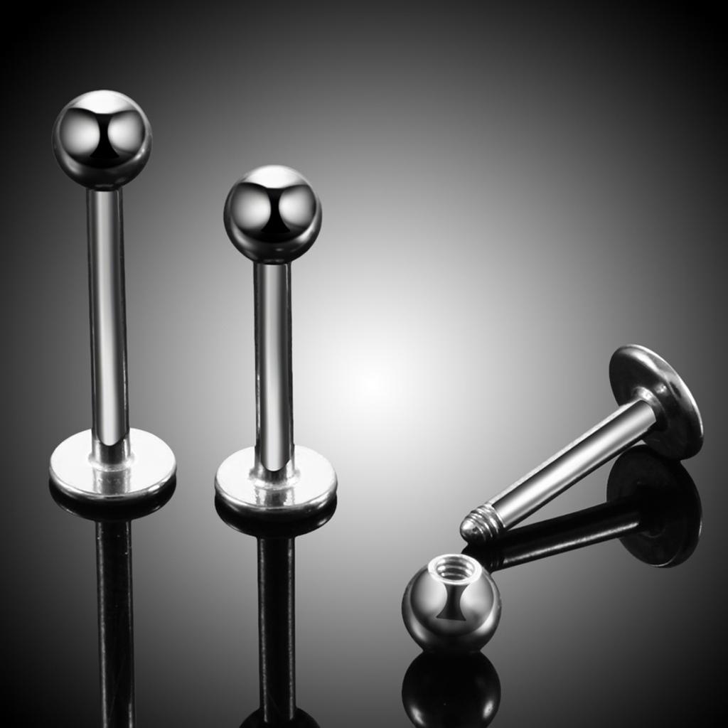 1 предмет, нержавеющая сталь, ногти для губ, 34/5, круглые шарики, внешние зубы, плоское дно, персонализированные украшения для пирсинга ногтей