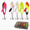 5Pcs 2CM/2G 4CM/4G 6CM/10G Spinner Blade Lure with Hook Metal Rotating Sequin Spoon Spinnerbait Saltwater Freshwater Bass Fishing Accessories