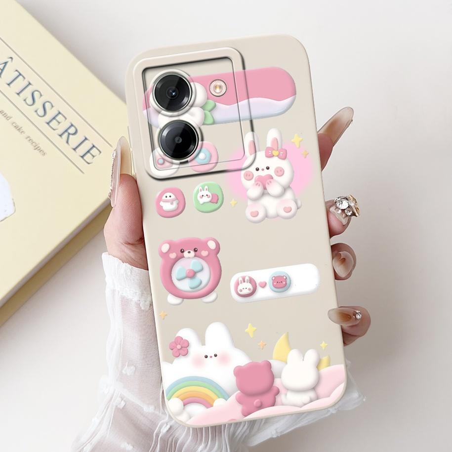 For Xiaomi Poco M7 Pro 5G Case Cute Rabbit Cat Cartoon Shockproof Silicone TPU Soft Cover on Xiaomi Poco M7 5G M 7 M7Pro 5G Capa