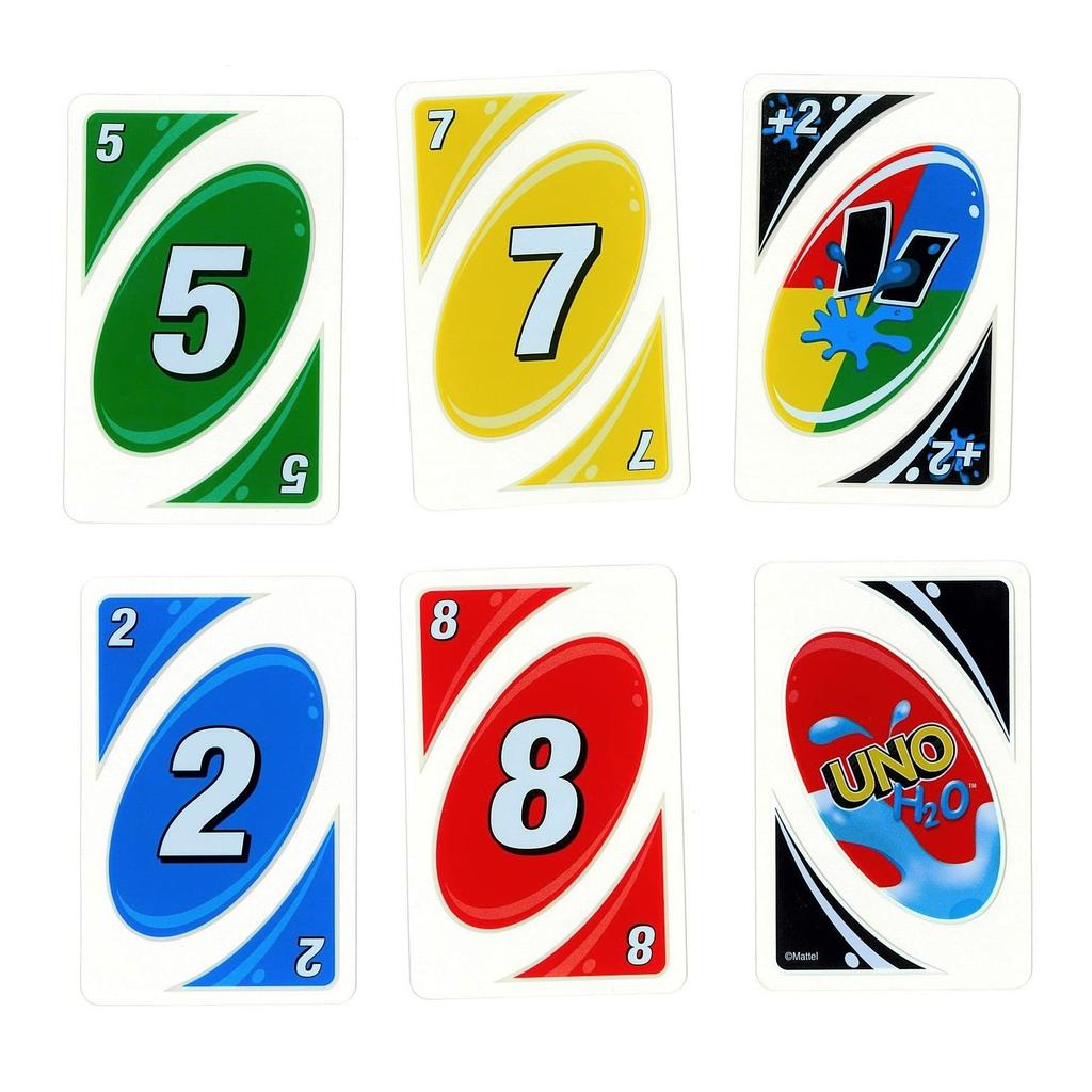 Mattel Games Водонепроницаемая карточная игра UNO H2O для использования на открытом воздухе для возраста 7 лет и старше, 2-10 игроков, (HMM00)