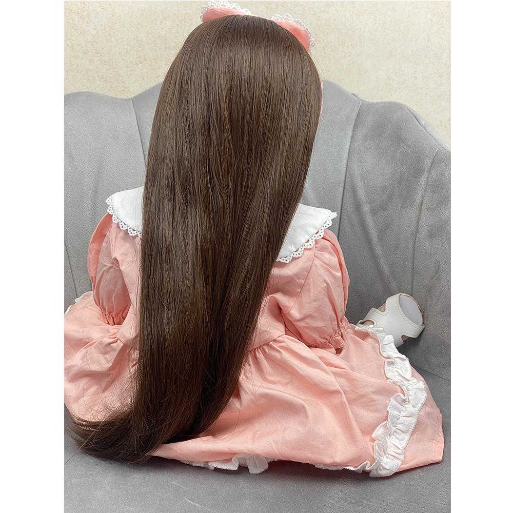 55 см куклы реборн, полностью силиконовые, детские, реалистичные, кукла для новорожденных девочек, розовое платье, водонепроницаемая игрушка принцессы для малышей, подарок для детей