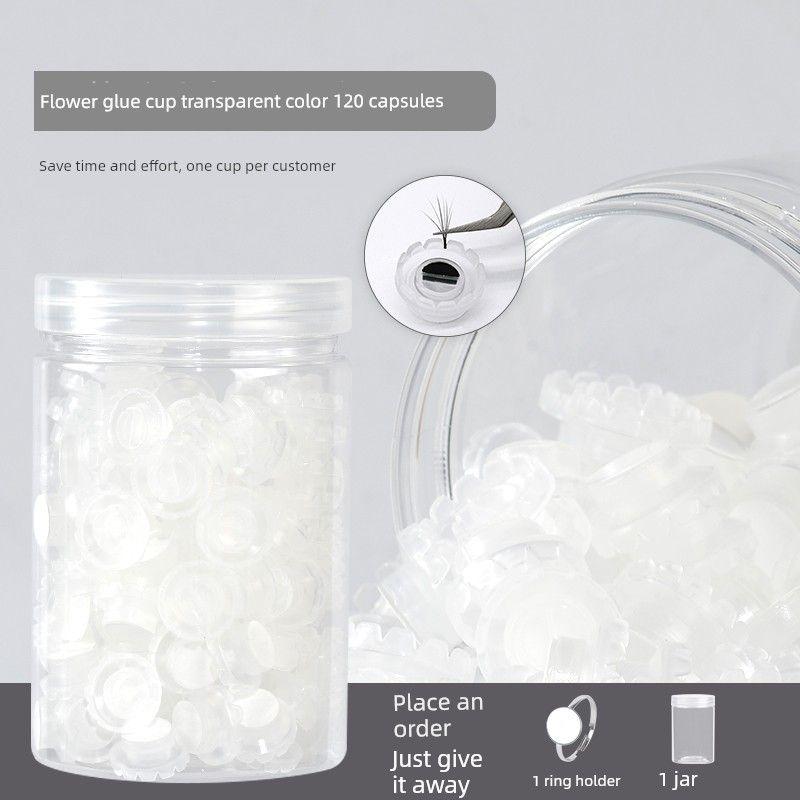 Magic Eyelash Glue Cup Self-Adhesive Plum Blossom Cup with Built-In Adhesive for Eyelash Extension Honeycomb Glue Cup Special Tool