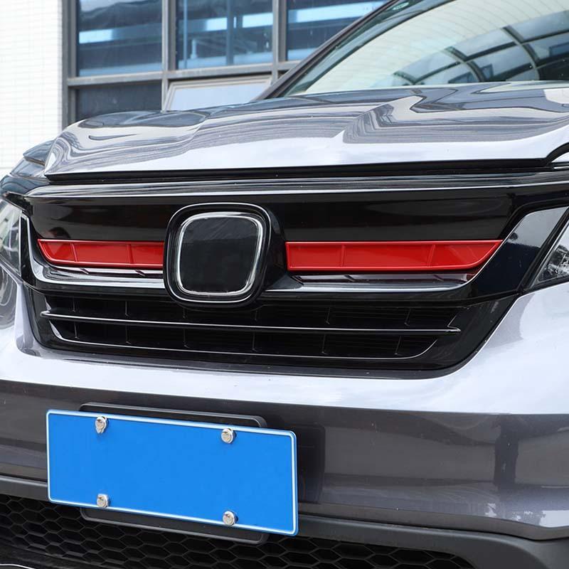 Красная накладка молдинга нижней решетки радиатора из АБС-пластика, гоночная решетка, средняя сетчатая накладка, рамка для Honda Pilot 2015- Автоаксессуары