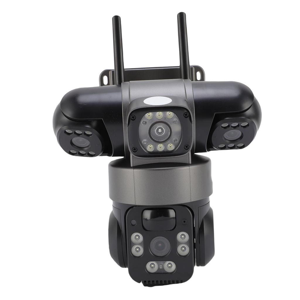 4G Triple Lens Solar Security Camera Motion Detection Voice Alerts 2 Way Talk Local Cloud Storage Outdoor Surveillance