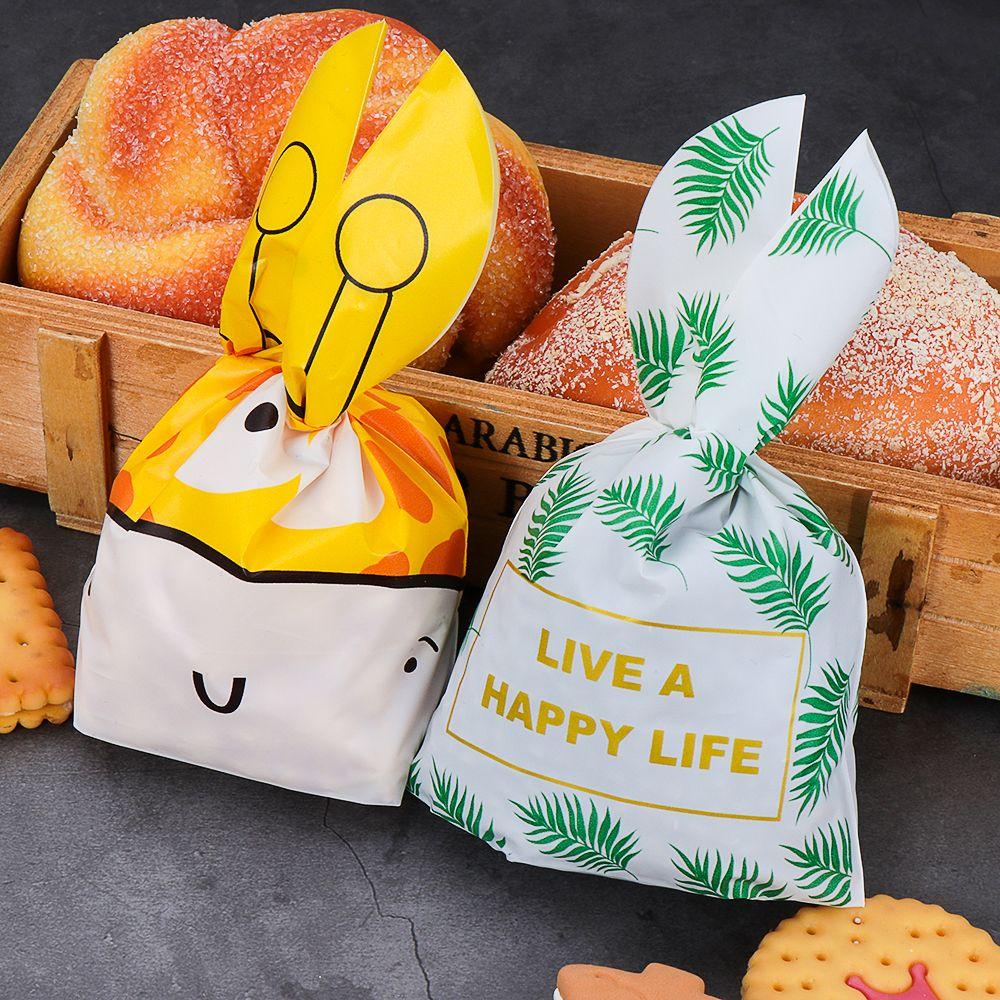 10 шт. Милые товары для вечеринки Пакет для печенья с кроличьими ушками Пакеты для печенья с кроликом Пакет для конфет с пасхальным кроликом