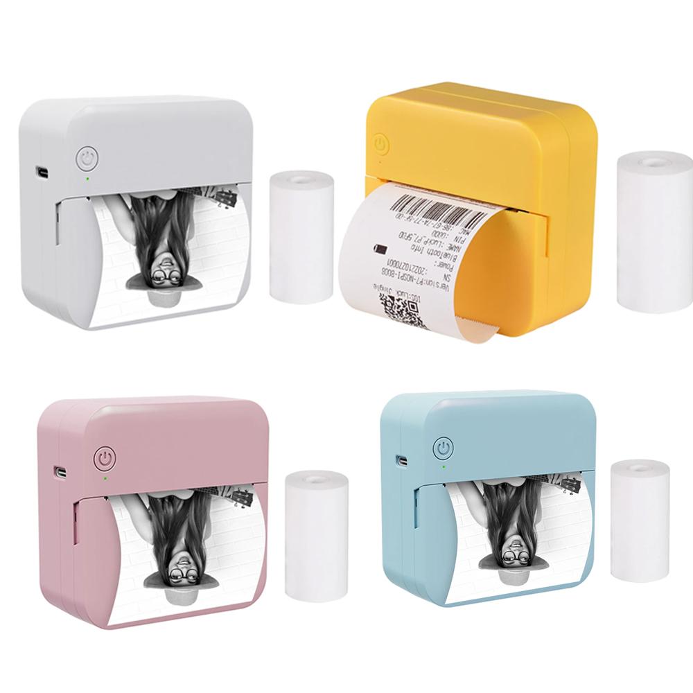 Мини карманный термопринтер P7 Многофункциональный портативный принтер для наклеек 300DPI Мгновенная фотопечать Поддержка BT для IOS Android