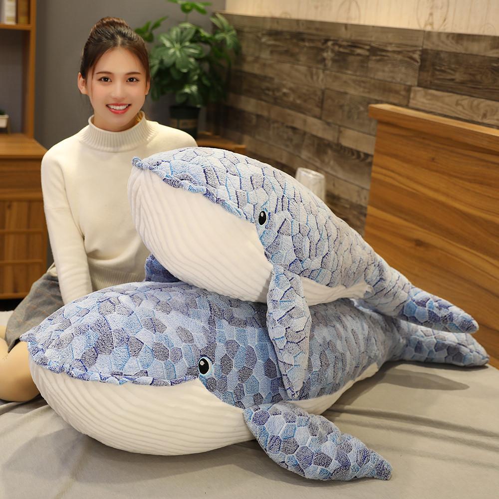 Soft And Huggable Blue Whale Plush Doll Fun Ocean Animal Design Perfect For Playtime