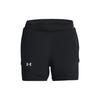 Solid Color Mesh Lined Cross Woven Stretch Fitness Sports Shorts Women Shorts Black 1369768-002