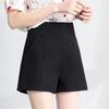 Women's Wide-Leg High-Waist A-Line Shorts - Spring/Summer, Loose Fit, Black/White, All-Match Style