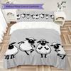 Line Art Sheep Pattern Bedding uilt Set uilt Cover Pillowcase Home Decoration Birthday Gift (1 * duvet cover + 2 * pillowcase without core)