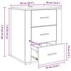 Nightstand Black Oak Effect 35 x 50 x 60 cm Particleboard