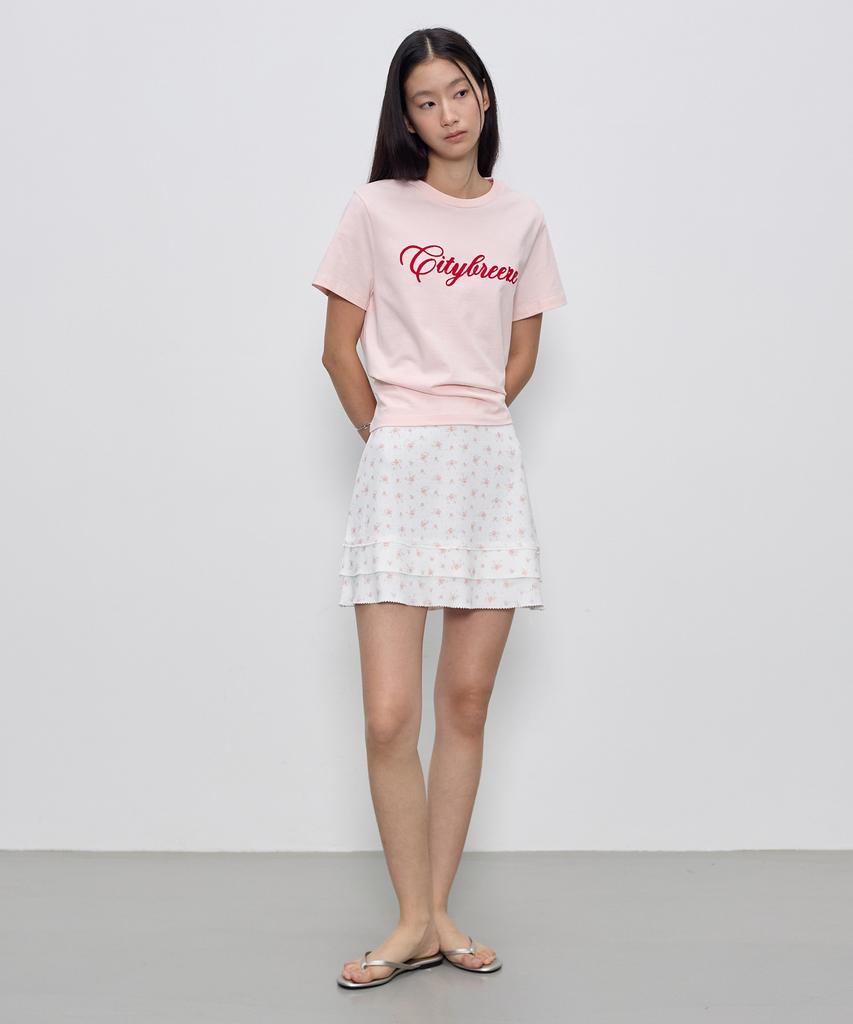 City Breeze Glass Motif Mini Skirt_White