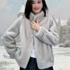 Winter New Mink-Like Coat Women Fur Jacket Thickened Stand-UP Collar Outwear Short Mink Velvet Overcoat Female Fashion Tide Tops