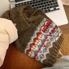 Зеленый вязаный шерстяной шарф в стиле Fair Isle, женский, зимний, рождественская атмосфера, утолщенный, универсальный, теплый, холодостойкий, грелка для шеи