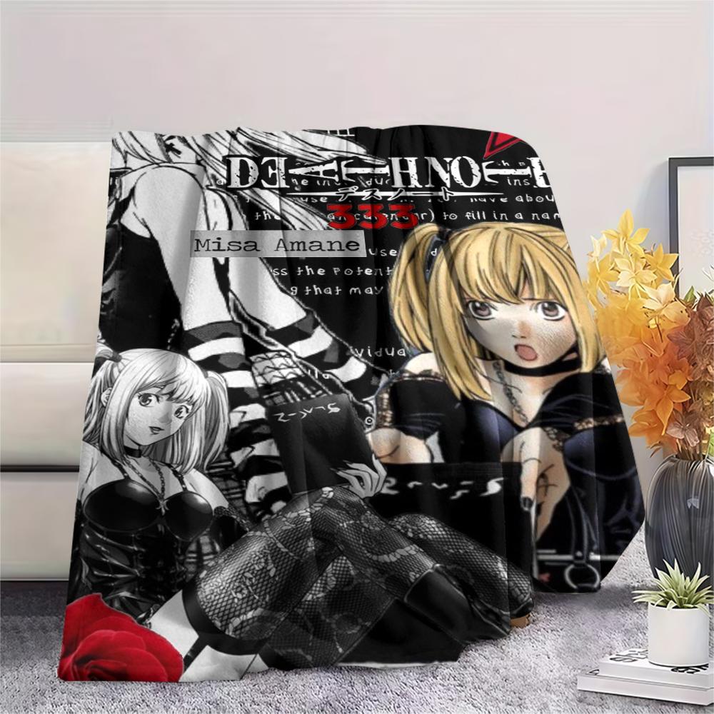 1Pc Misa Cute Print Flannel Blanket, High quality Comfortable for All Seasons, Home Decor, Warmth and Comfort, Perfect for Christmas Gifts 59