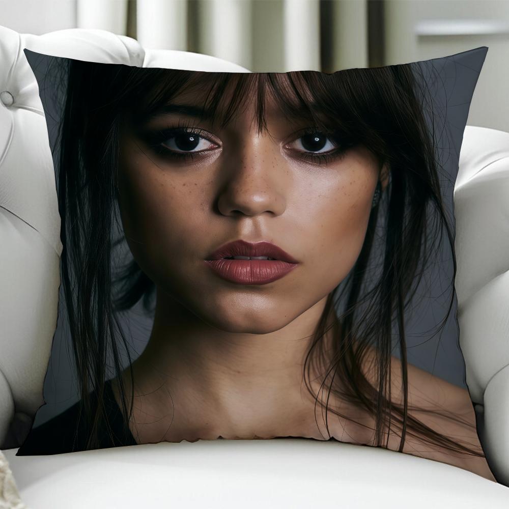 Actor JJenna OOrtega cushion cover Birthday Anniversary Gifts Double Sided Printed Zipper Cushion Cover Soft Skin Bedding